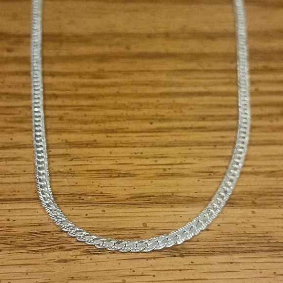 Sterling silver chain (sideways flat links) - Picture 2 of 5